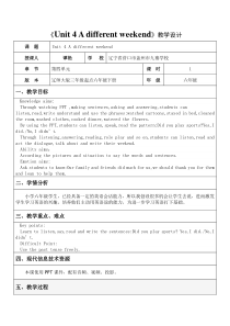 辽师大版英语六下《Unit 4 A different weekend》教案11