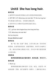 湘鲁版英语五年级上册《Unit 3  She has long hair Section A》精品教案4