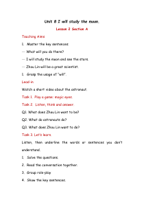 湘鲁版英语五年级下册《Unit 8 I will study the moon Section A》集体备课教案2