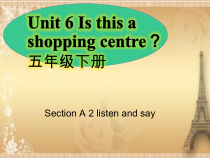 湘鲁版英语五年级下册《Unit 6 Is this a shopping centre Section A》优质PPT课件1