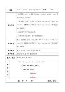鲁科版英语三年级下册《Lesson 2 What are these？》教案