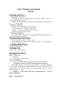 闽教版英语三年级上册《Unit 3 Numbers and animals Part B》教案5
