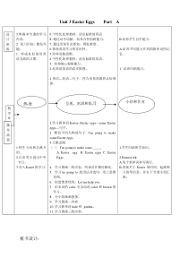 闽教版英语五年级下册《Unit 3 Easter Eggs Part A》教案1