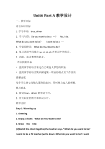 闽教版英语六年级下册《Unit 6 Dream Job Part A》优质课教案1