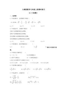 人教版数学七年级上册课时练习6.3《实数》(含答案)