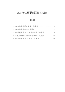 2023年工作要点汇编5篇