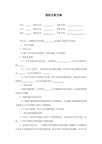 股权分配方案