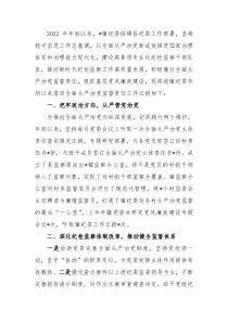镇纪委2022年落实全面从严治党监督责任情况工作汇报