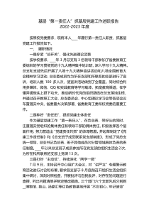 基层“第一责任人”抓基层党建工作述职报告2022-2023年度