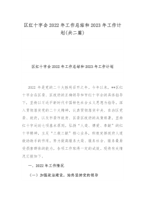 区红十字会2022年工作总结和2023年工作计划共二篇