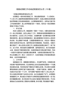 客服试用期工作总结述职报告怎么写（10篇）