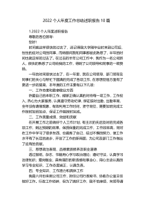 2022个人年度工作总结述职报告10篇