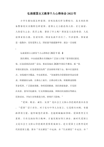 弘扬爱国主义教育个人心得体会2022年