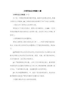 小学作业公示制度5篇