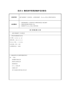 国家开放大学微机系统维护微机软件系统的维护实训报告实训11