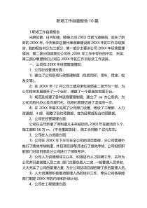 职场工作自查报告10篇