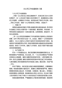 分公司工作自查报告5篇