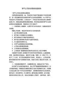 燃气公司安全隐患自查报告
