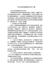 员工培训自查报告怎么写5篇