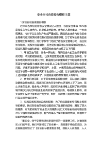 安全自检自查报告模板5篇