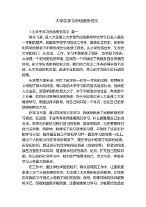 大学生学习总结报告范文