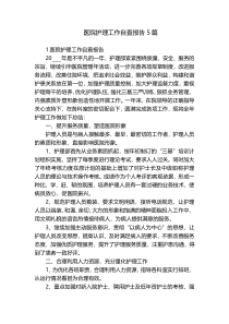 医院护理工作自查报告5篇
