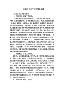自查自评工作报告模板5篇