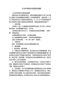 企业环境保护自查报告模板