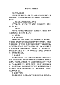 教学评估自查报告