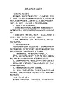 信息技术工作自查报告
