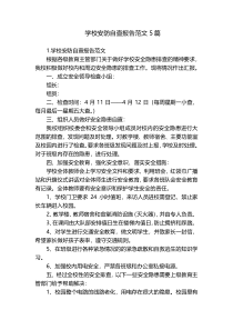 学校安防自查报告范文5篇