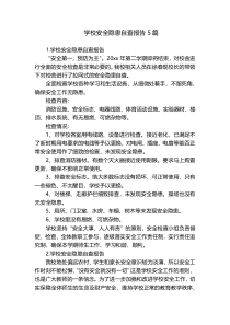 学校安全隐患自查报告5篇
