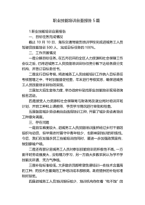 职业技能培训自查报告5篇