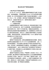 事业单位资产管理自查报告