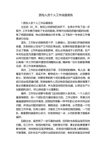 质检人员个人工作自查报告