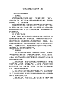 安全现场管理自查报告5篇