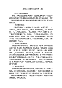 工程项目自检自查报告5篇