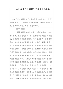 2022年度访惠聚工作队工作总结