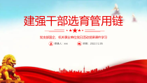 2022年建强干部选育管用链PPT党支部主题党日活动专题党课课件