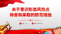 2022年关于意识形态风险点排查和采取的防范措施PPT党员干部学习教育专题党课党建课件