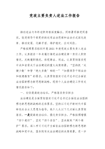 党政主要负责人述法工作报告