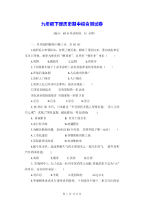 九年级下册历史期中综合测试卷Word版含答案