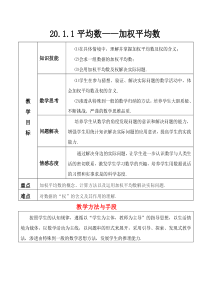 《章前引言及 加权平均数》教学设计1-八年级下册数学人教版