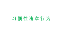 技能培训专题习惯性违章行为