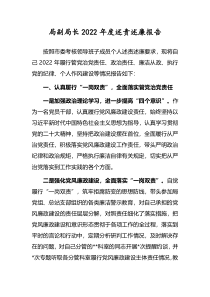 局副局长2022年度述责述廉报告