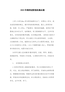 2023年教师述职报告集合篇