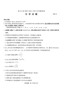 2022-2023学年重庆市高三上学期第四次质量检测化学试题卷