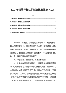 2022年领导干部述职述德述廉报告二