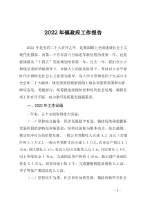 2022年乡镇政府工作报告