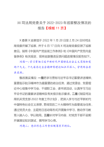 XX司法局党委关于2022-2023年巡察整改情况的报告模板11页
